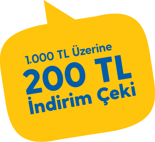 1000 TL Üzerine 200 TL İndirim Çeki